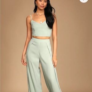 Lulus 2 piece sage green set small out tonight